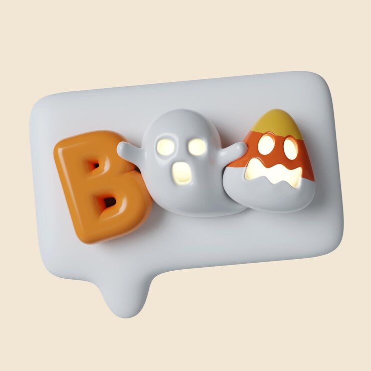 PSD icono de halloween 3d elemento tradicional de decoración para el icono de halloween aislado en fondo gris ilustración de representación 3d trazado de recorte