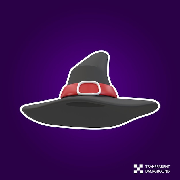 Icono de Halloween de representación 3D - sombrero de magos