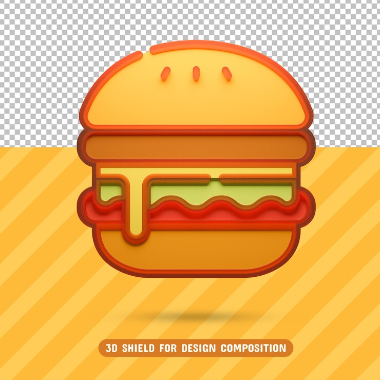 icono de hamburguesa 3D