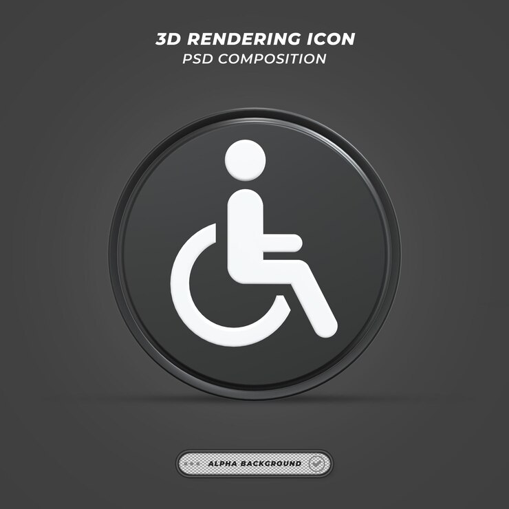PSD icono de handicap en renderizado 3d