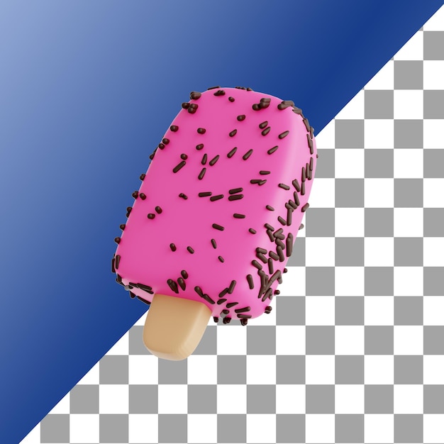El icono del helado en 3D