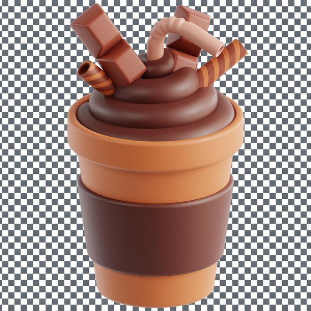 PSD icono de helado psd 3d en fondo aislado y transparente