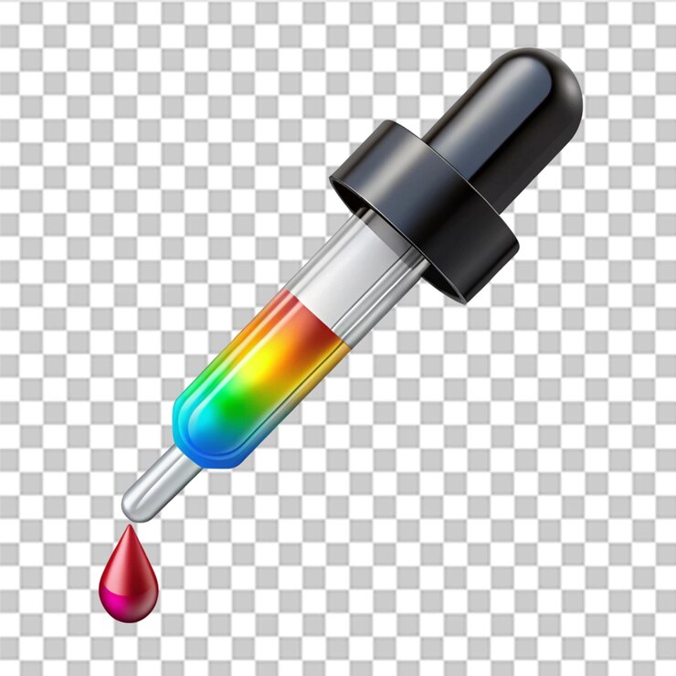 PSD el icono de la herramienta de gotero de color aislado en un fondo transparente
