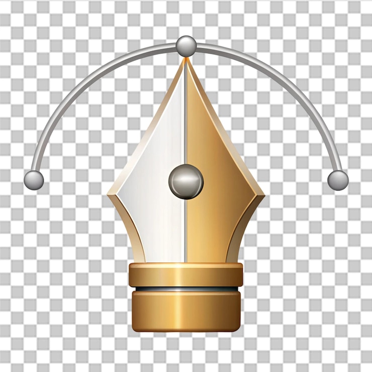 PSD el icono de la herramienta de pluma curva aislado en un fondo transparente