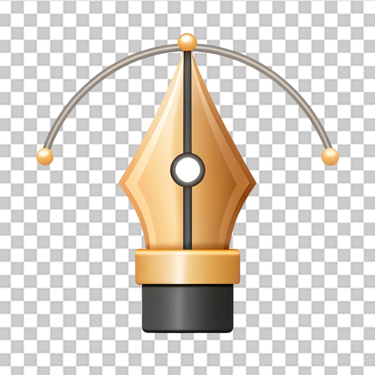 PSD el icono de la herramienta de pluma curva aislado en un fondo transparente