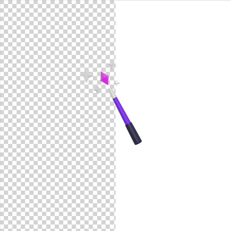 PSD icono de herramienta de varita mágica icono de procesamiento 3d fondo blanco aislado
