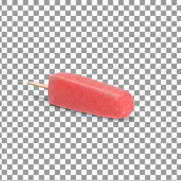 Icono de hielo PSD 3D Lolly sobre fondo aislado y transparente