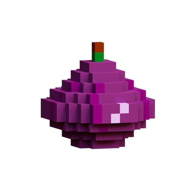 icono de la higuera de los píxeles fruta png 3d pixel art higuera juego retro fruta activo colección de alimentos voxel