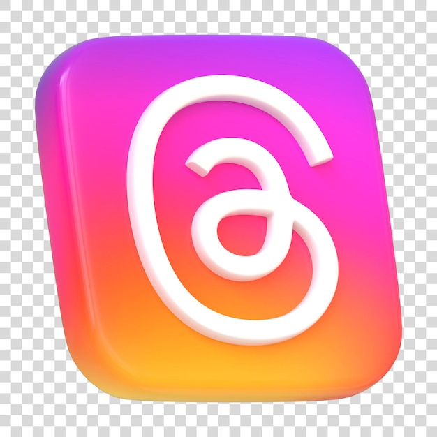 Icono de hilos aislado sobre fondo blanco Signo y símbolo del logotipo del botón cuadrado de la aplicación de redes sociales