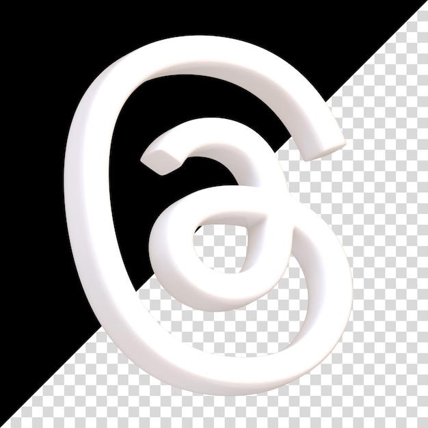 Icono de hilos aislado sobre fondo negro Botón de aplicación de redes sociales signo y símbolo del logotipo Vista lateral