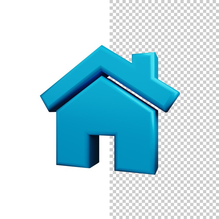 PSD icono de hogar 3d de alta resolución con fondo transparente