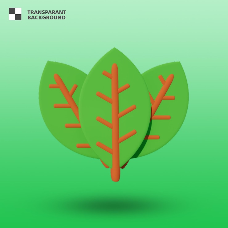 PSD icono de hoja 3d aislado