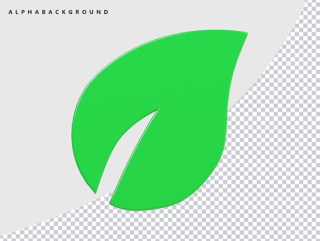 icono de la hoja Ilustración de renderización 3D