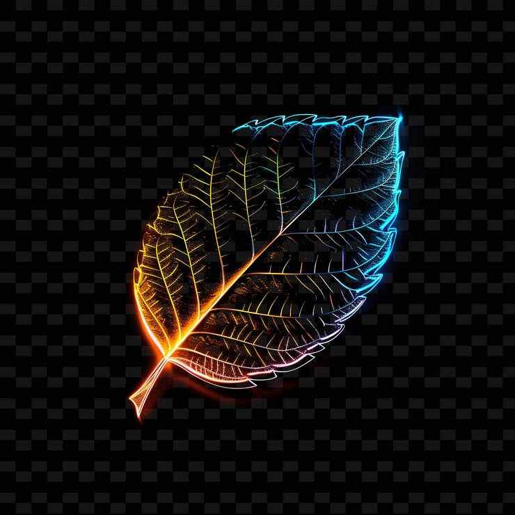 PSD icono de hoja de neón semitransparente con diseño 3d icono de contorno de forma y2k decorativo de tendencia