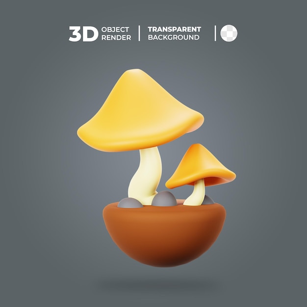 PSD icono de hongo 3d