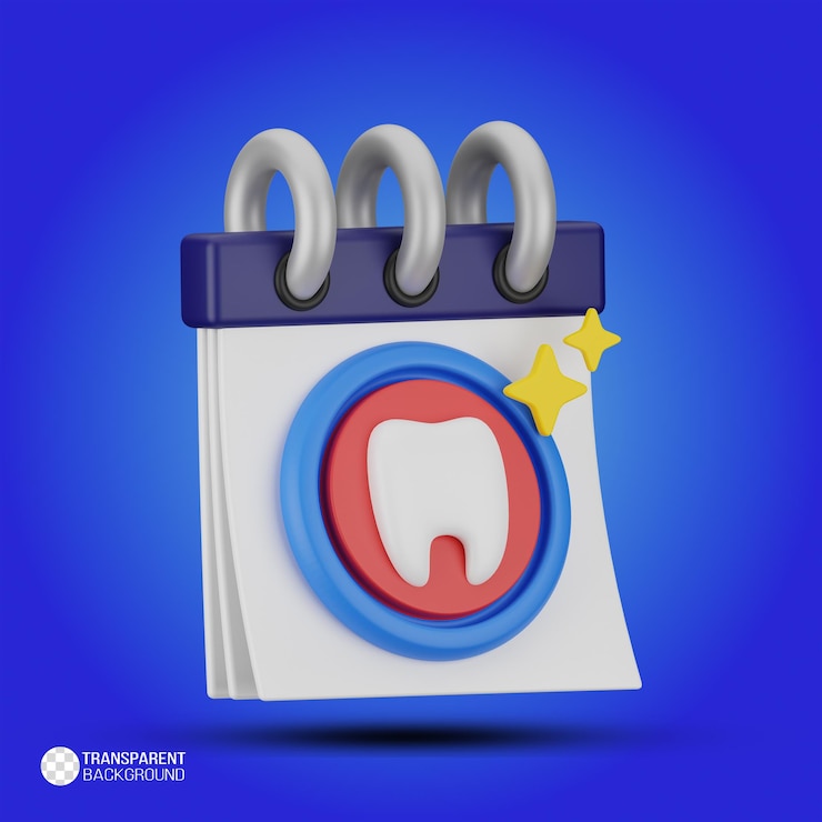 PSD el icono del horario dental en 3d