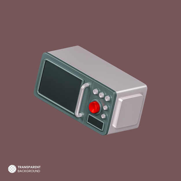 Icono de horno de microondas de procesamiento 3d aislado