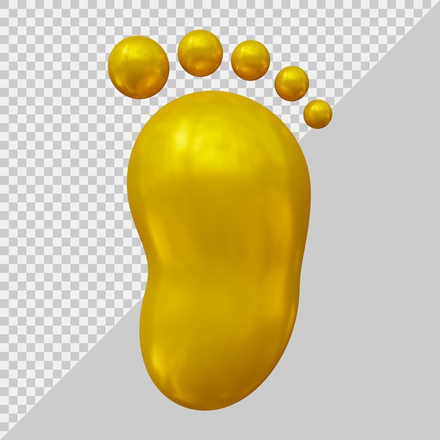 PSD icono de huella con estilo moderno 3d