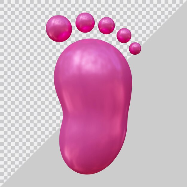 PSD icono de huella con estilo moderno 3d