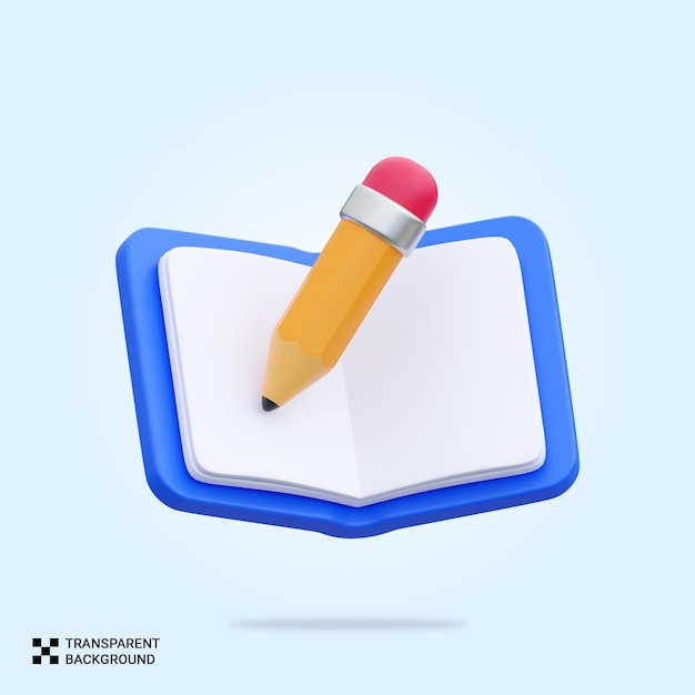 Icono de la idea de aprendizaje PSD 3D