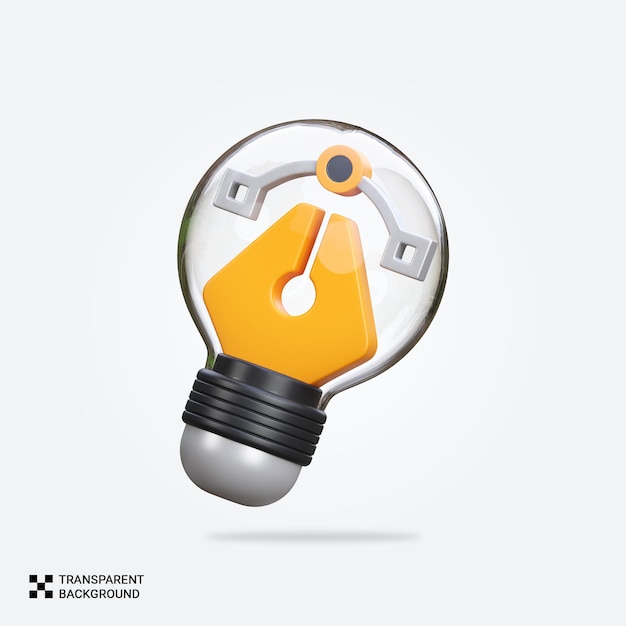 El icono de la idea de renderización PSD 3D