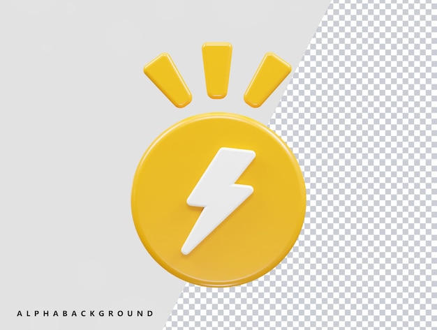 Icono de iluminación energía vector de renderizado 3d