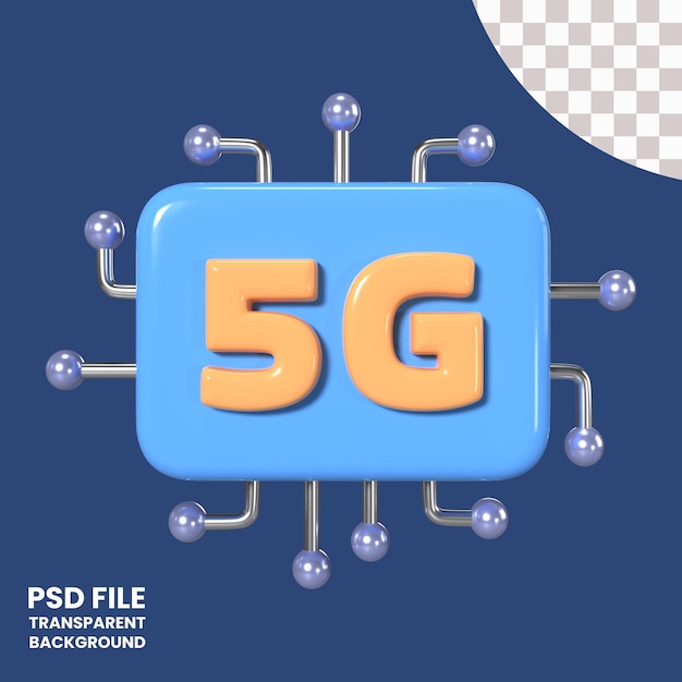 Ícono de ilustración 3d de 5g