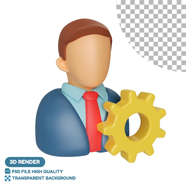 PSD icono de ilustración 3d de administrador