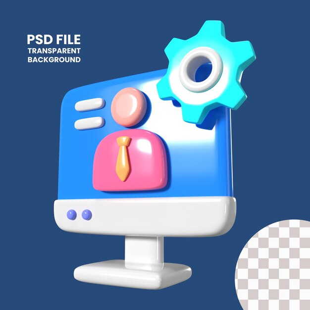 Icono de ilustración 3D de administrador