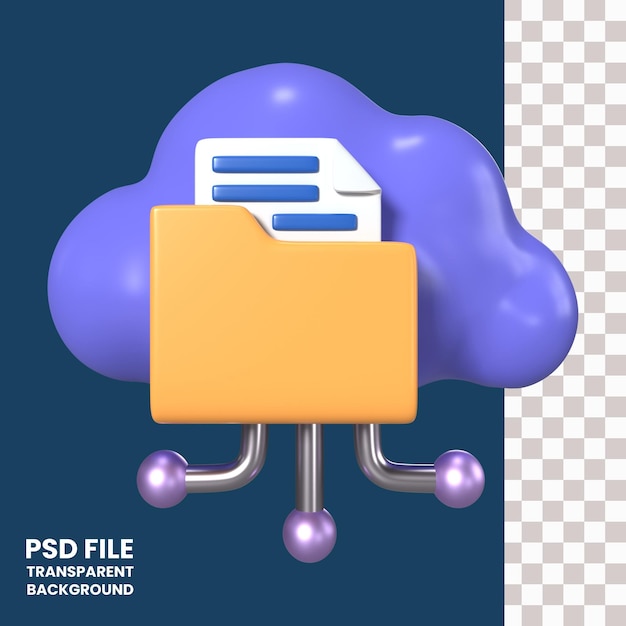 Icono de ilustración 3D de almacenamiento en la nube