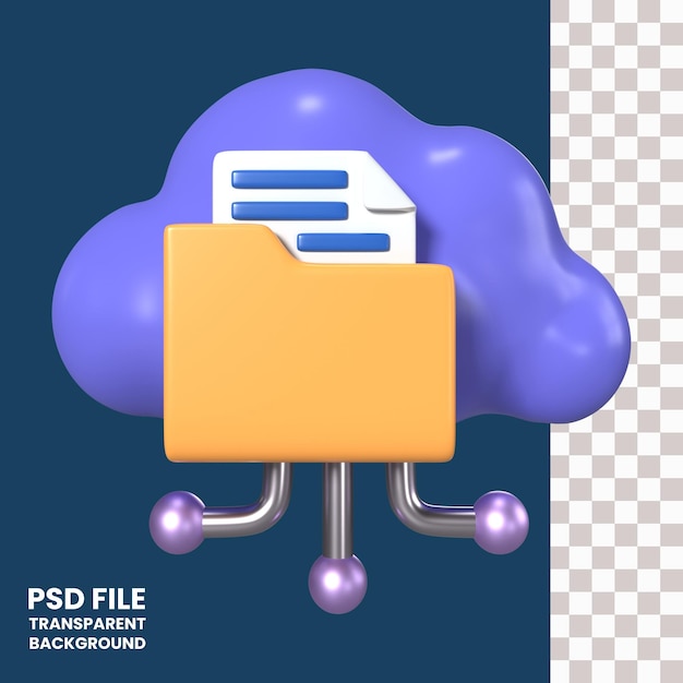 PSD icono de ilustración 3d de almacenamiento en la nube