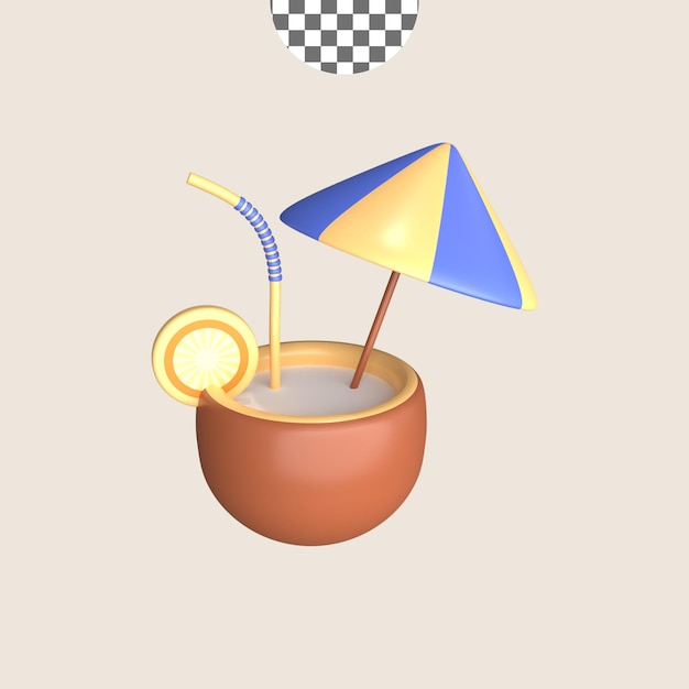 Icono de ilustración 3D Bebidas