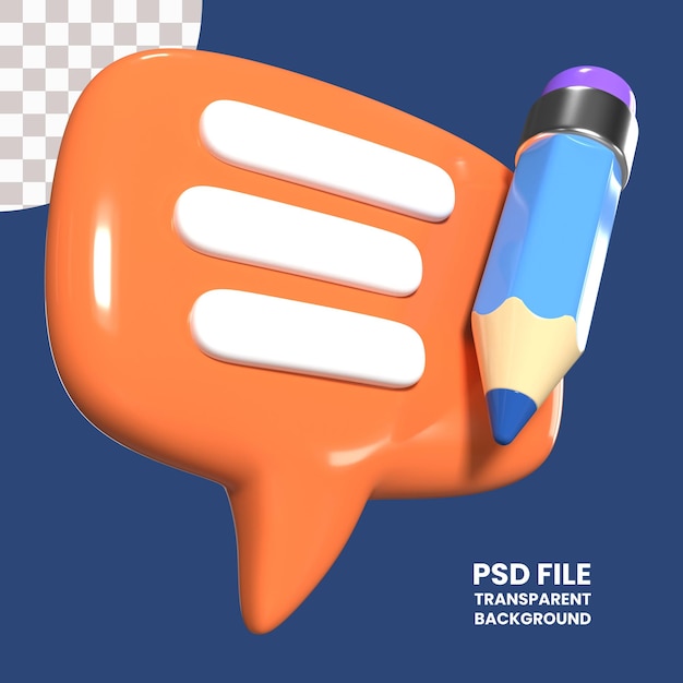 Icono de ilustración 3D de blog