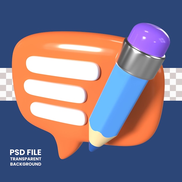 Icono de ilustración 3D de blog