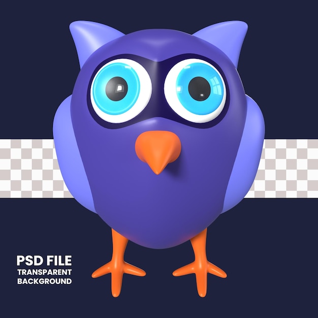 Icono de ilustración 3D del búho de Halloween