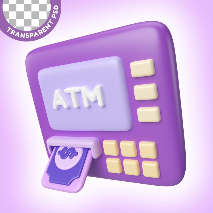 PSD icono de ilustración 3d de cajero automático