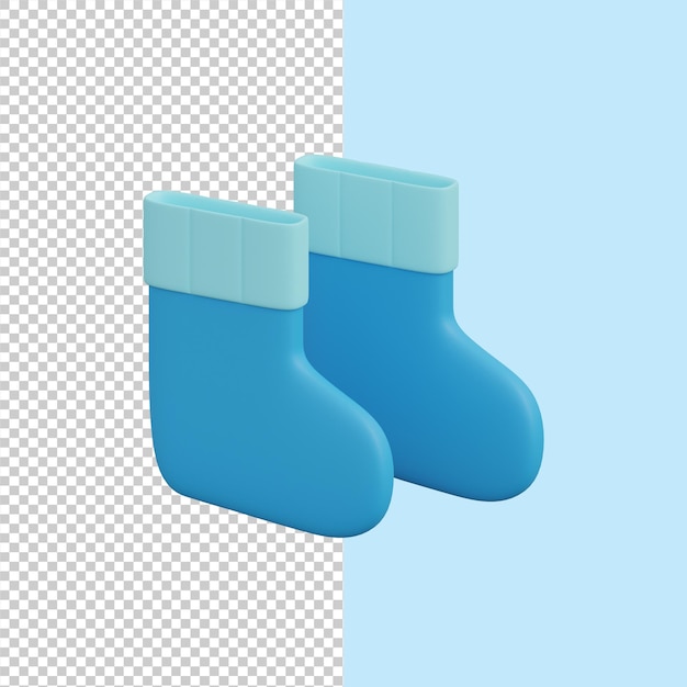 PSD icono de ilustración 3d de calcetines de invierno