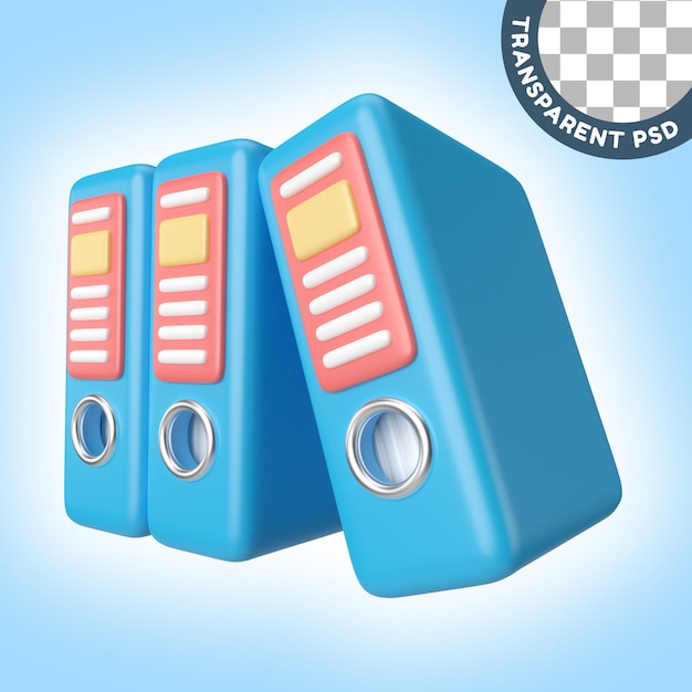 PSD icono de ilustración 3d de carpeta