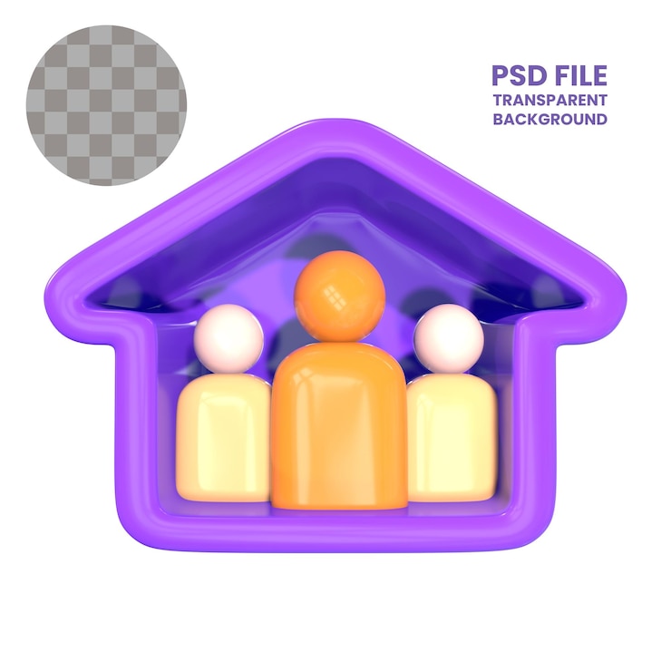 PSD el icono de ilustración 3d del centro comunitario