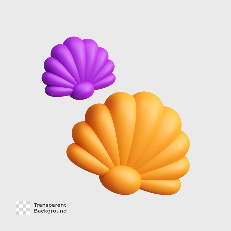 PSD el icono de la ilustración 3d de la concha de mar