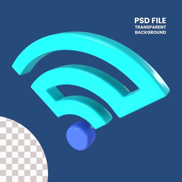 PSD icono de ilustración 3d conectado a wifi