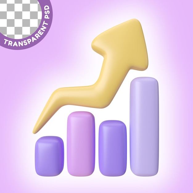 Icono de ilustración 3D de crecimiento empresarial
