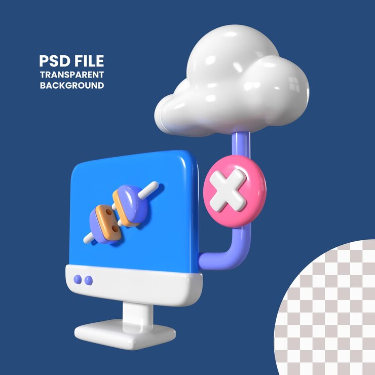 PSD icono de ilustración 3d desconectado