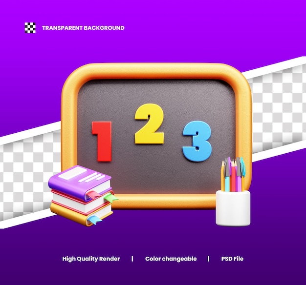 Icono de ilustración 3D para el Día del Maestro