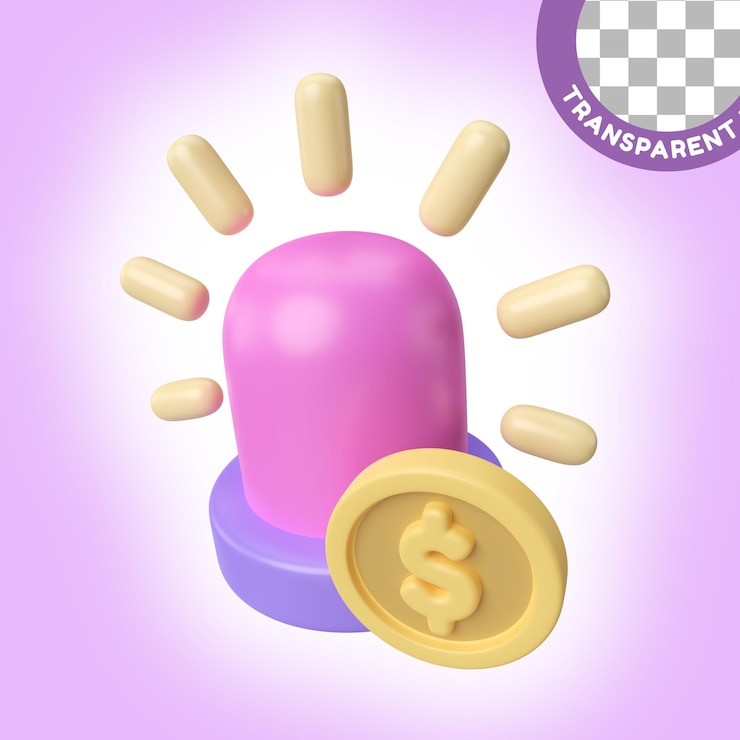 PSD icono de ilustración 3d del fondo de emergencia