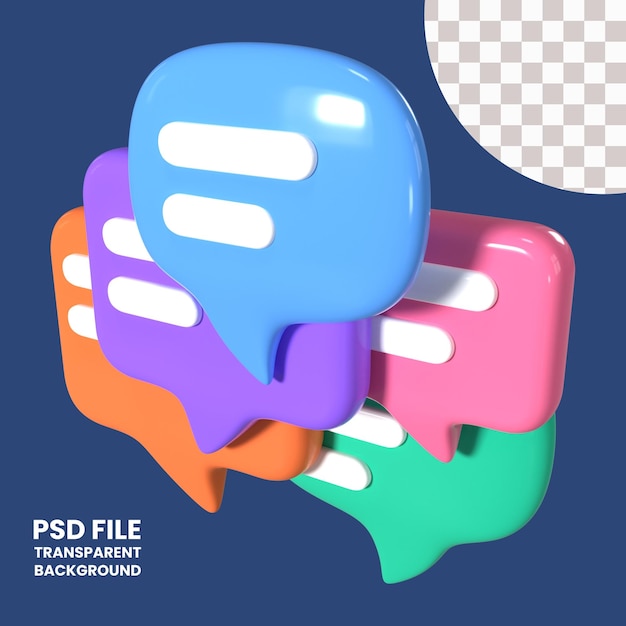 PSD icono de ilustración 3d del foro