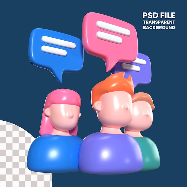 PSD icono de ilustración 3d del foro