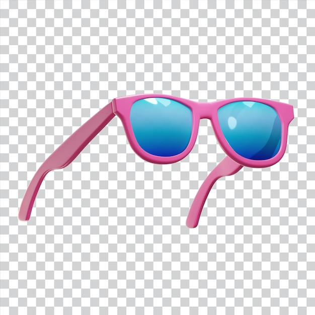 Icono de ilustración 3D de gafas de sol rosa