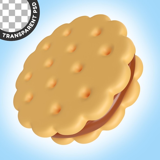 Icono de ilustración 3D de galleta circular