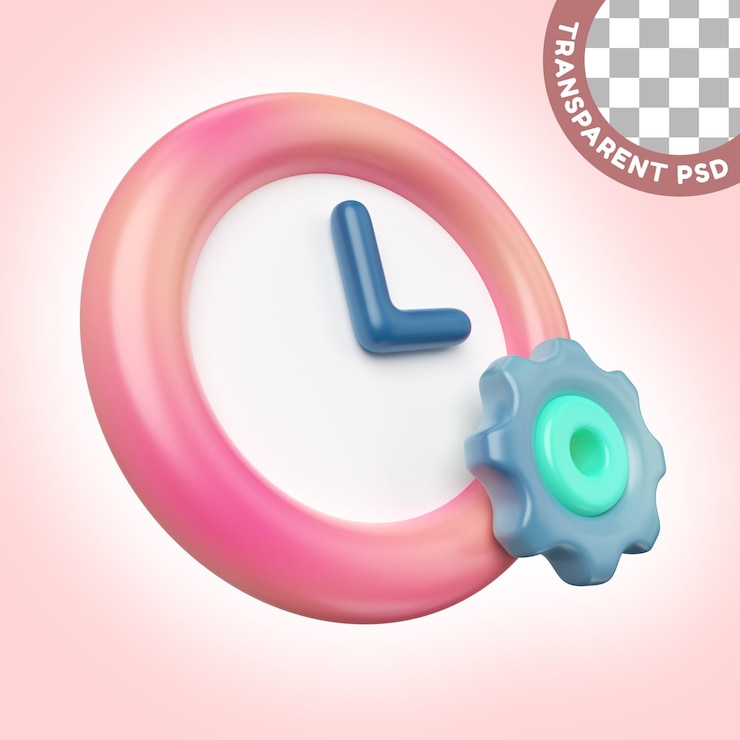 PSD icono de ilustración 3d de gestión del tiempo